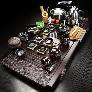 Service à thé électrique automatique de style Kung Fu chinois avec plateau, théière, tasses et <span class=keywords><strong>Gaiwan</strong></span>, idéal pour cadeau d'affaires et bureau - Product Image 6