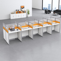 Poste de travail modulaire surdimensionné moderne pour 10 personnes, isolation acoustique complète, cloison en panneau mélaminé, bureau, bureau à domicile, école