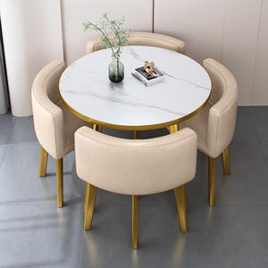Ensemble <span class=keywords><strong>de</strong></span> table à manger ronde moderne pour salle à manger avec <span class=keywords><strong>4</strong></span> <span class=keywords><strong>chaises</strong></span> - Product Image 5