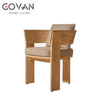 Ensemble de chaises de salle à manger d'extérieur en teck importé résistant aux intempéries, style minimaliste moderne, chaises design, mobilier d'extérieur
