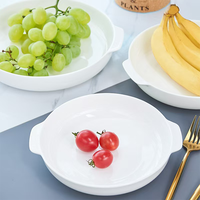 Nieuw design witte keramische dinerbord groothandel bottenporselein diepe fruitbord voor keukengerei