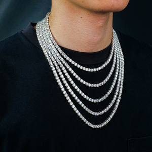 Wholesale VVS Moissanite Diamond Tennis <strong>Chain</strong> Necklace <strong>Cheap</strong> Price Hip Hop Iced Jewelry High Quality Moissanite <strong>Chain</strong> - Product Image 4