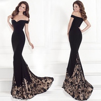 Nouvelle Robe de Soirée Élégante pour Femme 2025 – Coupe Slim, Épaules Dénudées, Longue, Noire, Style Crayon, Longueur Ras du Sol