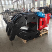 Pince de préhension rotative hydraulique LISEN 30-60T pour excavatrice, double cylindre, robuste, pour la manipulation de grumes et de ferraille