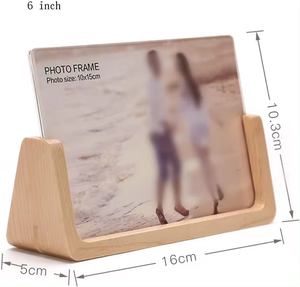 Logo personalizzato regalo di laurea di compleanno artigianato in <span class=keywords><strong>legno</strong></span> a forma di U immagine Stand di <span class=keywords><strong>legno</strong></span> porta carta fotografica - Product Image 4