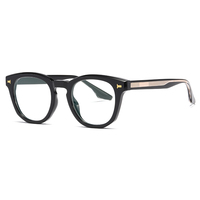 Lunettes rétro rondes en acétate unisexes, verres Anti-lumière bleue, monture TR90