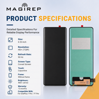 Écran incurvé MAGIREP prix usine pour OnePlus 7 Pro/7T Pro sans cadre intermédiaire, numériseur tactile, assemblage d'écran en gros
