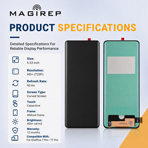 หน้าจอโค้ง<span class=keywords><strong>ราคา</strong></span>โรงงาน MAGIREP สำหรับ OnePlus 7 <span class=keywords><strong>Pro</strong></span>/<span class=keywords><strong>7T</strong></span> <span class=keywords><strong>Pro</strong></span> ไม่มีกรอบกลาง พร้อมทัชสกรีน ขายส่งชุดจอแสดงผล - Product Image 2