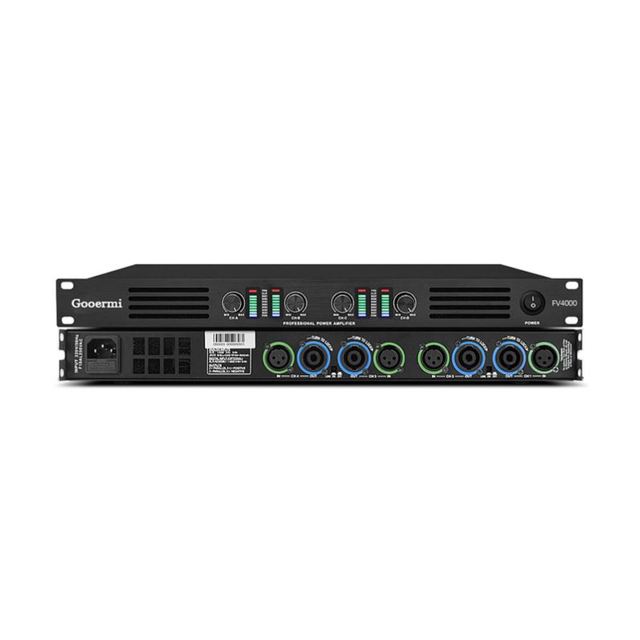 Gooermi FV4000 4000W 4 Channel Digital Power Amplifier 1U Professional Audio Amp for Outdoor Stage Concert Home Theater
