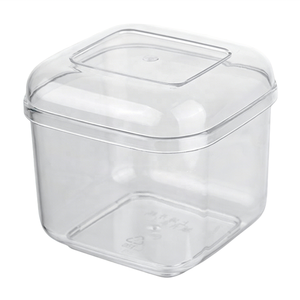 Boîte de rangement carrée transparente en PS de qualité alimentaire avec couvercle, épaisseur 1 mm, modèle JNH-006019, pour pâtisserie <span class=keywords><strong>maison</strong></span>, gâteaux, biscuits et gallettes - Product Image 1