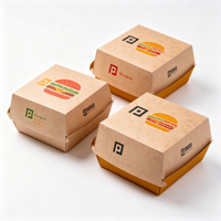 Emballage alimentaire à emporter pour la restauration rapide, boîte à hamburger, conteneur à emporter personnalisé avec logo de restaurant, boîtes à poulet frit en papier