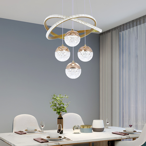Lampu Gantung LED 3 Warna USA Stock Golden Aluminum Iron 100cm dengan Kawat yang Dapat Diganti untuk Dekorasi Dalam Ruangan - Product Image 4