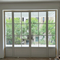 Ventana Abatible de Vidrio Curvo de Aleación de Aluminio, Ventana Francesa Retro, Ventanas Arqueadas y Elegantes para Apartamentos