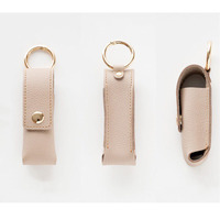 Étui de rangement pour rouge à lèvres tendance, mini boîte de rangement pour parfum, pochette portable pour tube de rouge à lèvres avec porte-clés