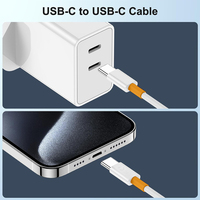 Kabel Pengisian Cepat 60W 5A Dual Type-C Warna Oranye untuk iPhone, Ponsel, Tablet, dan Komputer (Grosir)