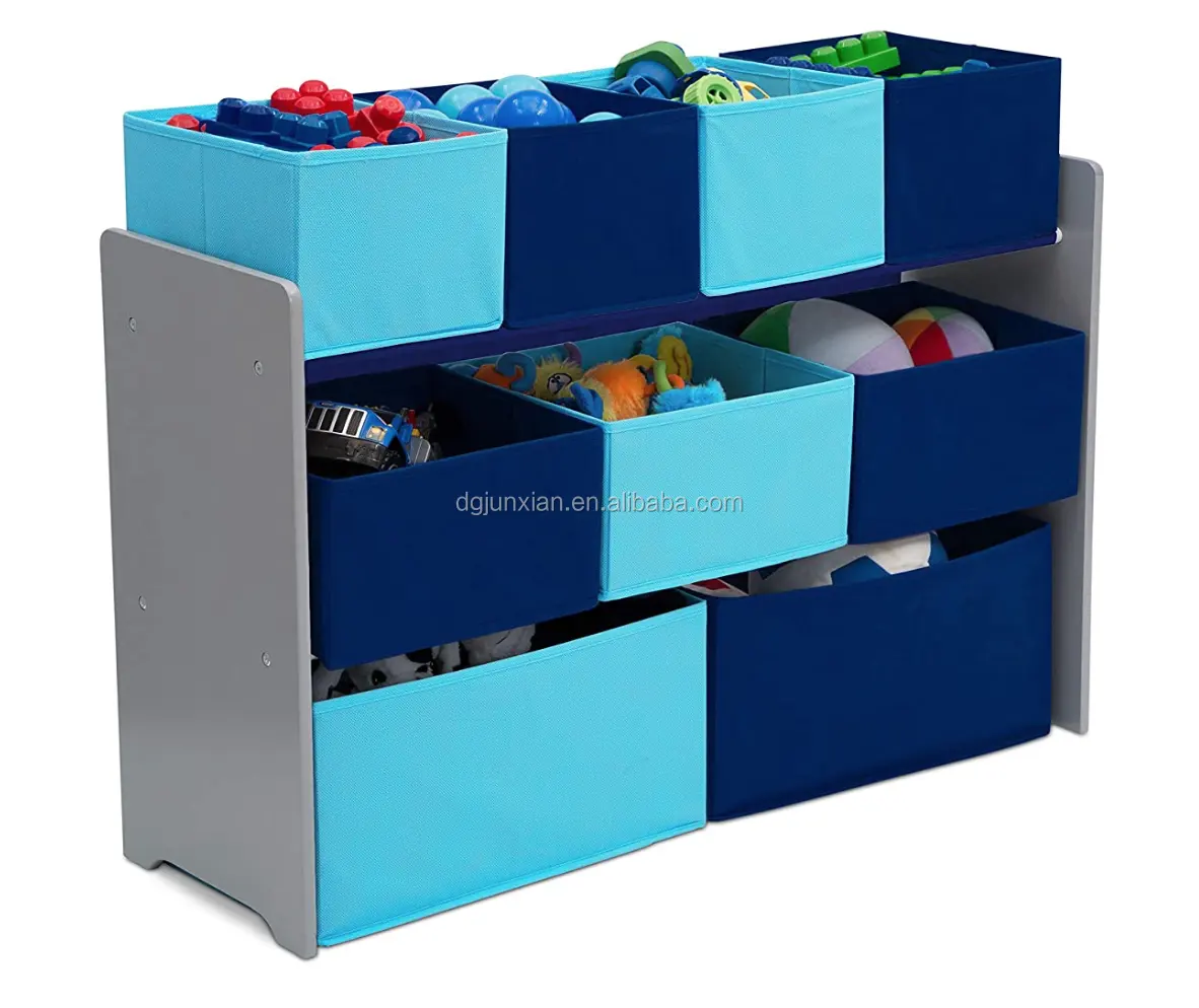 best selling products 2021 in USA Deluxe Multi-Bin Toy Organizer with Storage Bins, Grey/Blue Bins for