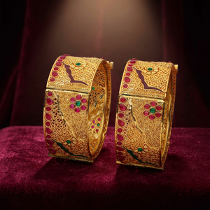 Vente en gros Bracelet Kada plaqué or colorant, Bracelet Kada personnalisé or colorant laiton, Bracelet Kada traditionnel, fabricant de bijoux de mode. - Product Image 4