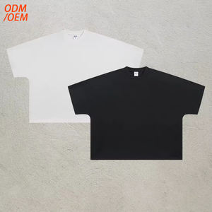 Custom Logo <b>Box</b> Tee Shirt Streetwear Oversize Blank Cropped Top TShirt Heavyweight Cotton <b>Drop</b> Shoulder Boxy Fit T-Shirt for Men - Product Image 1