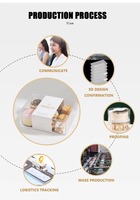Boîte à Tiramisu Transparente Jetable en Plastique PET de Qualité Alimentaire, Contenant Pliant Estampé, Couleur Personnalisée, Grande Taille pour Desserts