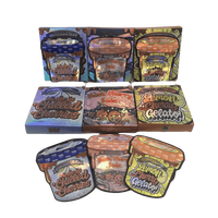 En stock impression numérique 3.5g holographique refermable Mylar sacs avec boîte ensemble pour Biscotti Cookie bonbons emballage