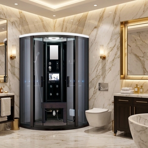 Baignoire-douche design moderne pour adultes, hammam préfabriqué <span class=keywords><strong>avec</strong></span> plateau en acrylique et cadre en aluminium - Product Image 2