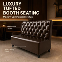 Banquette de restaurant en bois moderne et durable, avec revêtement en cuir capitonné sur mesure, pour café, bar, salon, hôtel, salle à manger