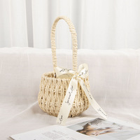 Panier en osier blanc tressé, panier rond tressé pour fruits, collations, centre de table, décoration intérieure et organisation de table, ovale tressé