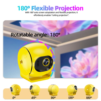 Mini projecteur portable HM.Q3 720P avec haut-parleur intégré 5W, courte focale, compatible Netflix et mise au point automatique