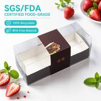 Boîte d'emballage jetable en PET transparent écologique pour pâtisseries, pizzas et sandwichs, vente en gros
