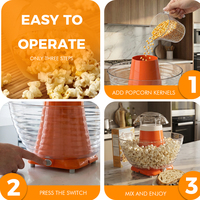 PC-1017 Pembuat Popcorn Udara Panas Tanpa Minyak dengan Wadah PC Transparan Diameter 30cm Tinggi 27.5cm