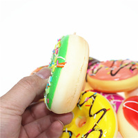 Jouet Squishy Donut en PU Souple 8cm, Simulation de Dessert Magnétique Portable à Rebond Lent, Jouet Sensoriel Anti-Stress, Cadeau Ludique