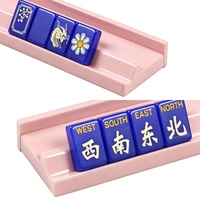 Support de rangement pour tuiles de mahjong américain en bois laqué, finition piano brillante de qualité supérieure, facile à nettoyer