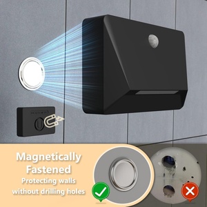 Lampe murale LED nordique rechargeable par USB avec détecteur magnétique, lampe de pied, lampe d'angle en PS, lumière LED à capteur 3000K pour couloir et escalier - Product Image 6