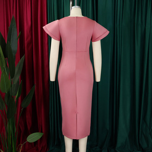 D3310 abiti estivi di Design <span class=keywords><strong>Chic</strong></span> da <span class=keywords><strong>donna</strong></span> Casual con volant manica corta avvolgente avvolgente eleganti abiti africani per <span class=keywords><strong>abbigliamento</strong></span> <span class=keywords><strong>donna</strong></span> - Product Image 6