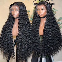 Perruque en cheveux humains indiens bruts, longue, avec dentelle transparente HD, cuticules vierges alignées, 100% sans colle, entièrement en dentelle