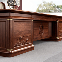 Nouveaux meubles de bureau de luxe chinois chocolat bois massif haut de gamme Table de direction bureau exécutif bois pour PDG
