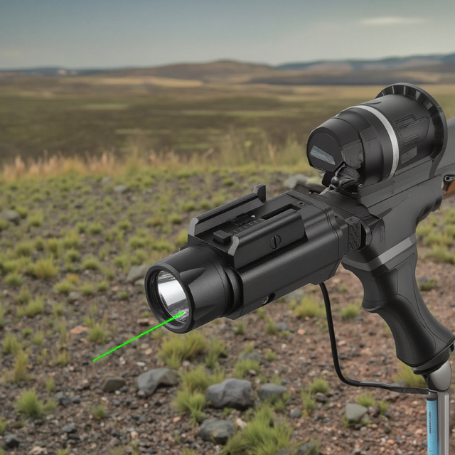 High Power 1500Lumens Tactical LED Green Laser Light Combo Aluminum Magnetic Flashlight with Lantern Durable and Versatile
