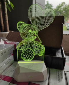 Newish-lámpara de mesa acrílica para decoración de habitación de niños, foto personalizada, ilusión 3D creativa, Base de escritorio, LED de Navidad, luz nocturna - Product Image 4