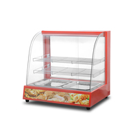 Vitrine chauffante électrique en acier inoxydable pour buffet, 220V 0.8KW, neuve, avec couvercle en verre – Offre Spéciale