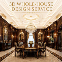 Ensemble de meubles de salle à manger pour banquet royal, design d'intérieur de luxe classique européen pour manoir, solution de modélisation 3D sur mesure