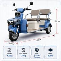 Nouveau Tricycle Électrique 3 Roues 60V 800W pour Transport Urbain avec Cabine Ouverte et Grand Panier – Vente en Gros 2026