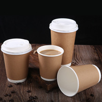 Gobelet en papier pour café latte jetable avec logo personnalisé, pour boissons chaudes, double paroi isolante, gobelet en papier pour thé épaissi, biodégradable