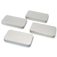 Boîte en métal rectangulaire de haute qualité en fer blanc avec logo personnalisé, vide, pour l'emballage d'artisanat