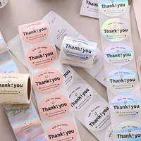 Bunte Aufkleber rollen für Geschäfts paket Geschenk dekoration Schreibwaren aufkleber Danke Aufkleber