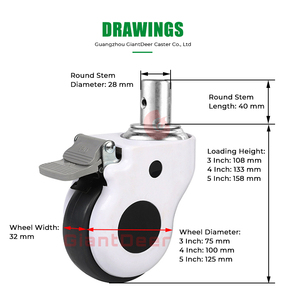Ruedas de cama de Hospital, ruedas de gran capacidad de carga, 75kg, 90kg, 110kg, precio de fábrica - Product Image 4