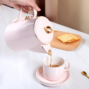 2021 nuovo arrivo all'ingrosso oro Rim <span class=keywords><strong>Set</strong></span> di <span class=keywords><strong>6</strong></span> confezione regalo tazza <span class=keywords><strong>Set</strong></span> da tè in ceramica <span class=keywords><strong>Set</strong></span> da tè in vendita - Product Image 3