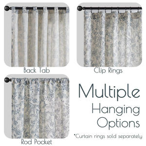 DaiRui Rideau en voile d'aspect lin français Impression personnalisée à œillets avec languette de poche Top Fini Window Sheer - Product Image 2