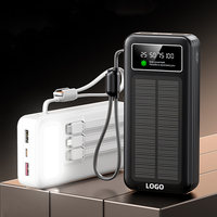 Batterie Externe Solaire Personnalisable avec Logo, Portable, Haute Capacité, Charge Rapide PD 22.5W, 20000mAh, Affichage Numérique, 4 Ports Intégrés