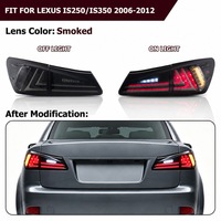 Feux arrière modifiés, feux arrière LED fumés, barre de feux arrière pour Lexus IS250 IS350 ISF 2006 2007 2008 2009 2010 2011 2012