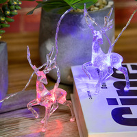 Guirlande lumineuse de Noël en plastique LED à piles en forme de cerf fée, IP44, pour extérieur/intérieur, décoration de jardin, fête